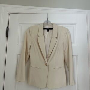 Kensie Tailored Cream Single-Button Blazer